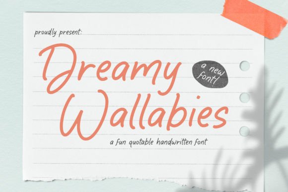 Discover the Playful Charm of the Dreamy Wallabies Handwritten Font